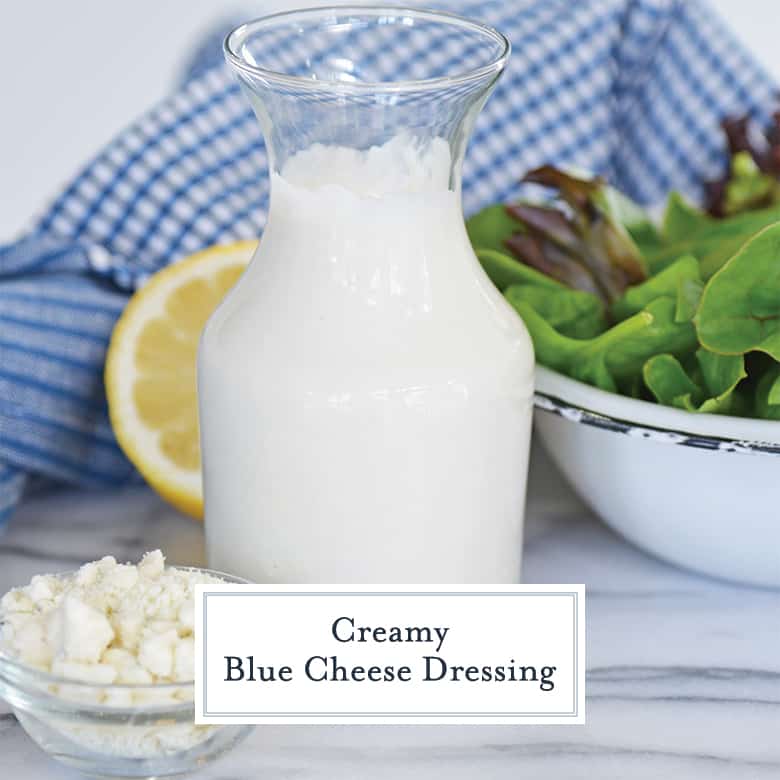 creamy blue cheese dressing in a glass jar