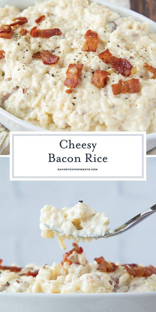 cheesy bacon rice for pinterest 