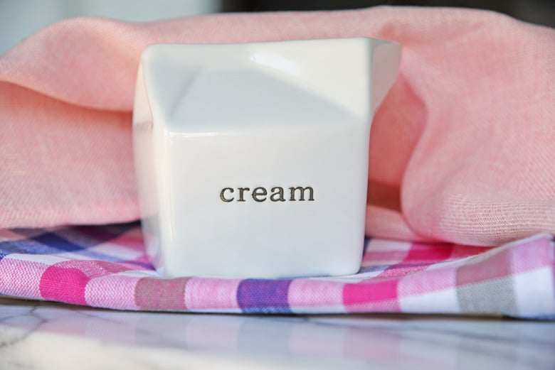 close up of cream container 