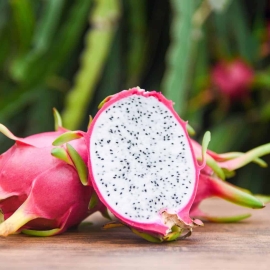 dragon fruit cut in half