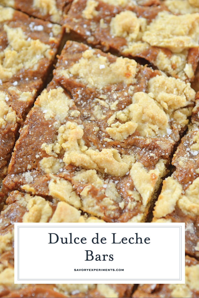 close up of dulce de leche bars for pinterest 