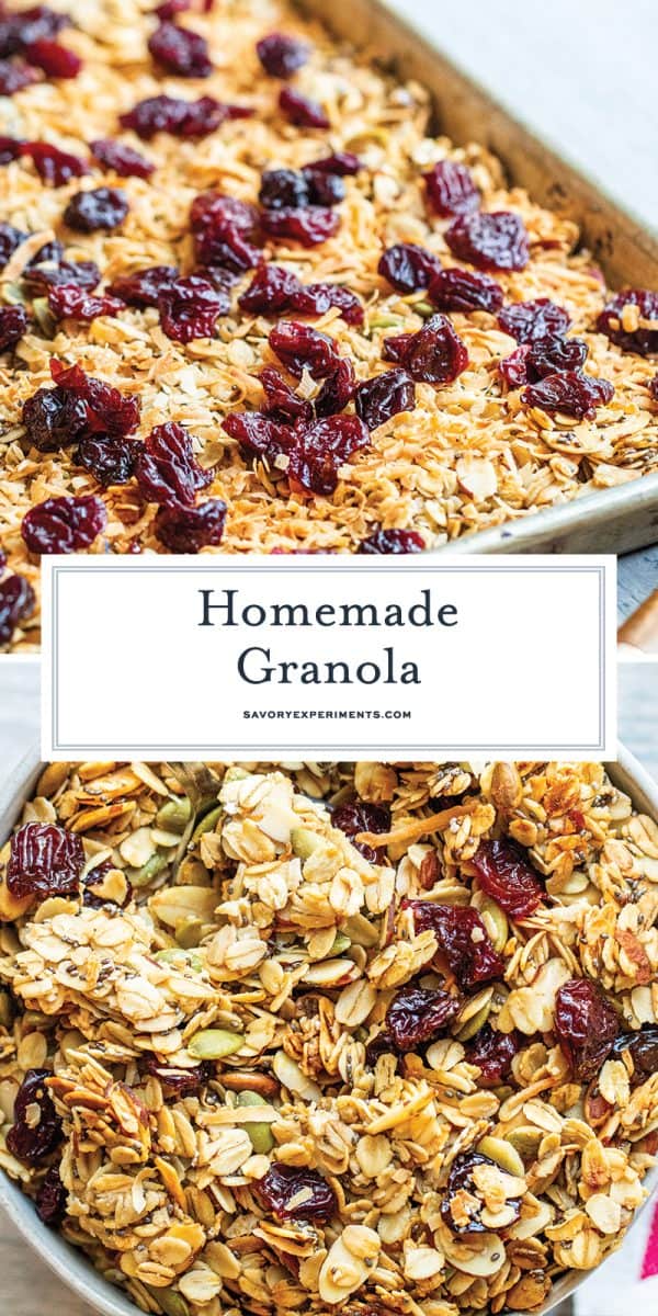 homemade granola with cherries for pinterest 