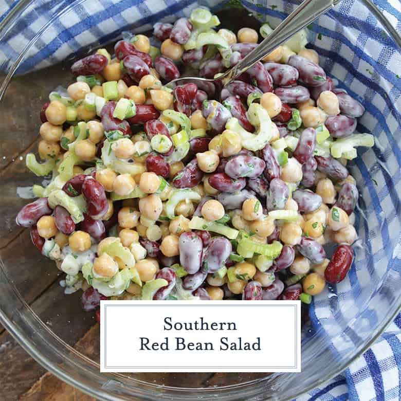 Glass mixing bowl with beans, celery and seasonings 