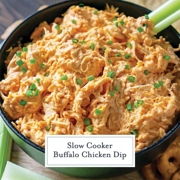 BEST Slow Cooker Buffalo Chicken Dip (Crockpot Recipe!)