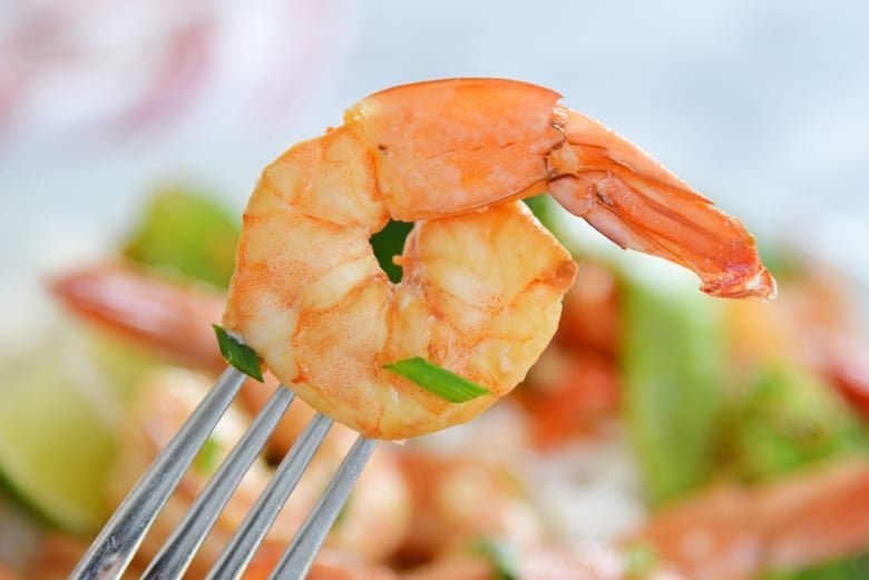 shrimp on a fork 