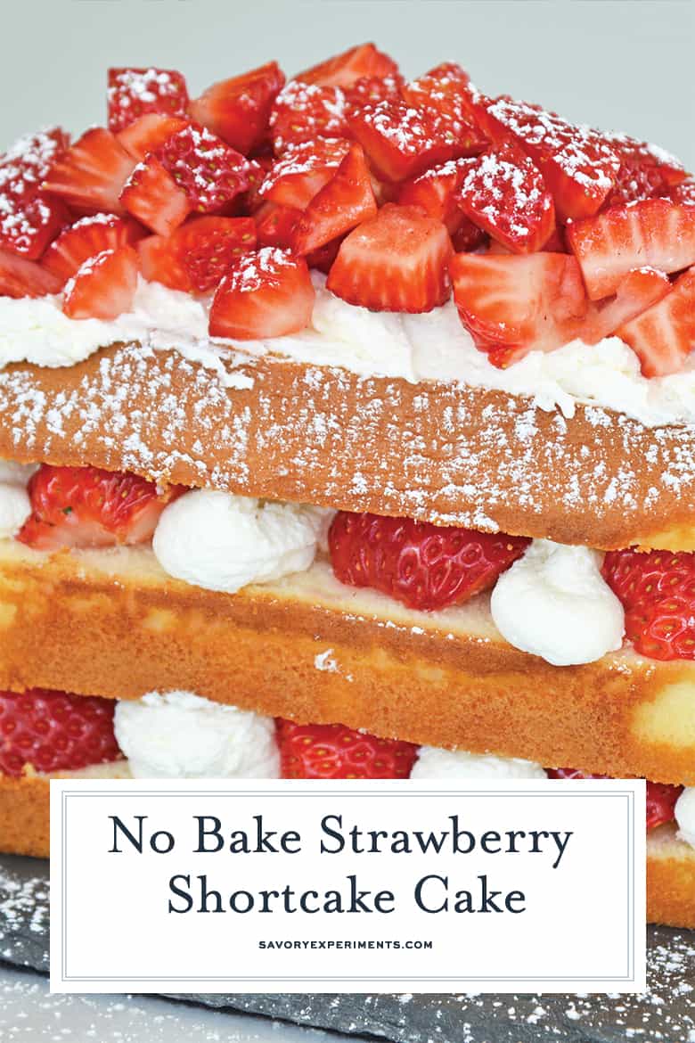 layered strawberry shortcake cake for pinterest  