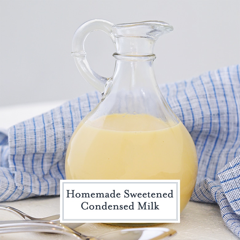 sweetened condensed milk in a glass jar 