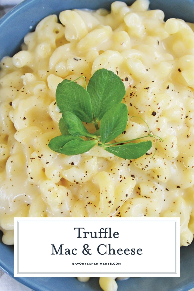 close up of truffled mac and cheese for pinterest 