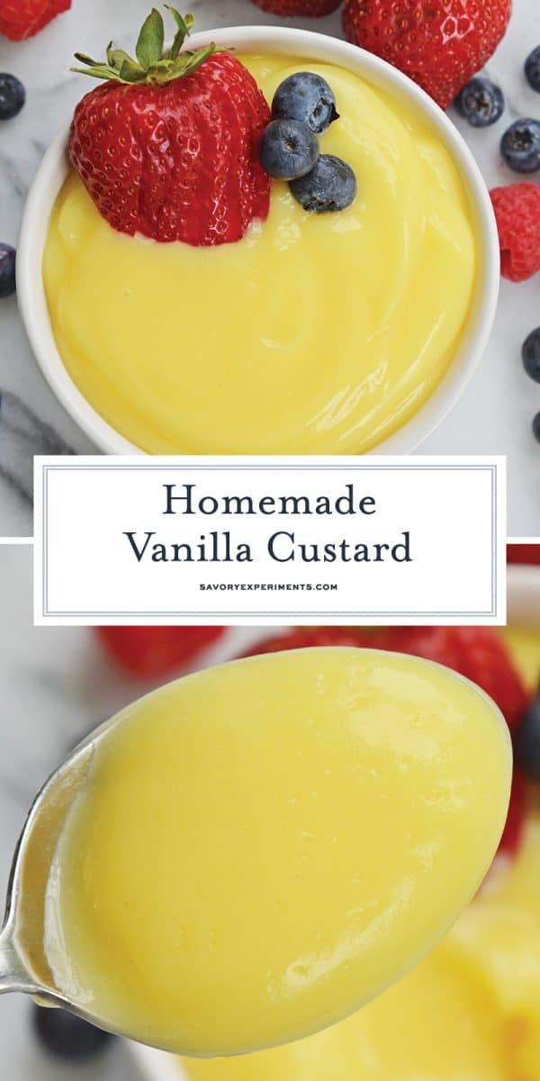 old fashioned vanilla custard for pinterest 