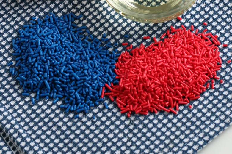 red and blue sprinkles 