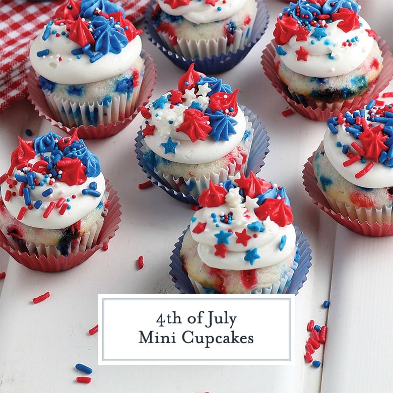 red white and blue mini cupcakes 