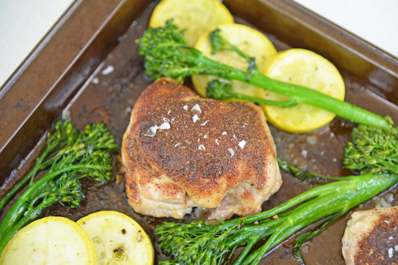 close up of blackened chicken thighs 