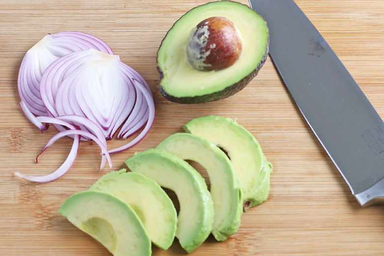avocado on a cutting board 