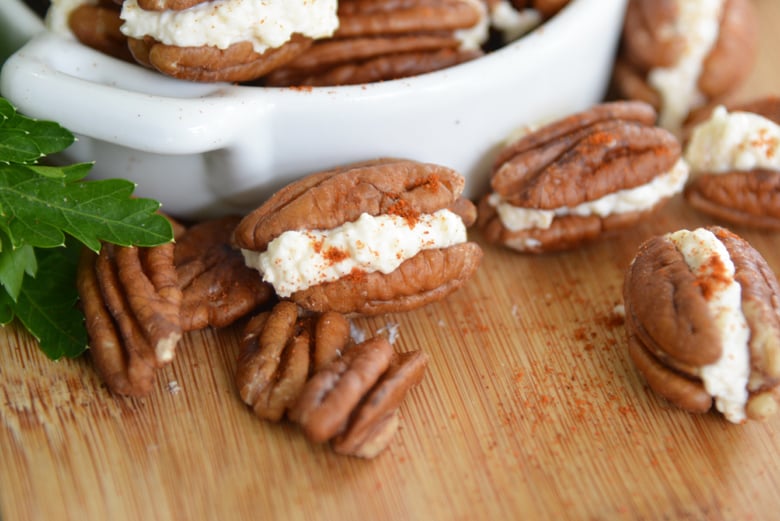 stuffed pecan sandwiches with smoked paprika 