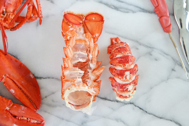 meat removed from a lobster tail 
