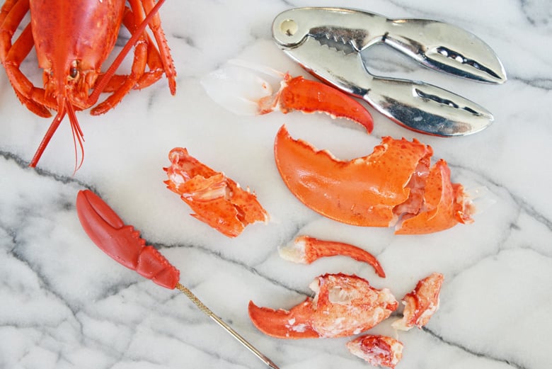 meat removed from a lobster claw