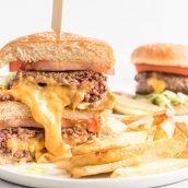 juicy lucy burger with cheese