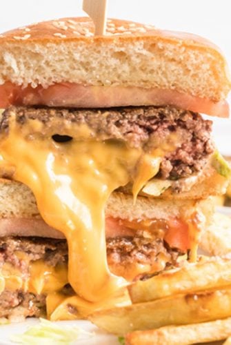 juicy lucy burger with american cheese