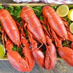 A lobster on a table