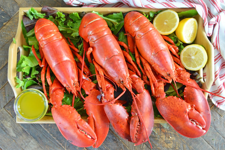 A lobster on a table