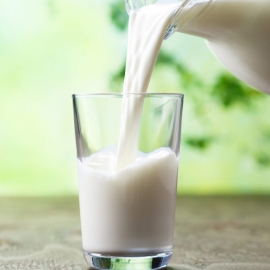 A close up of a glass of milk