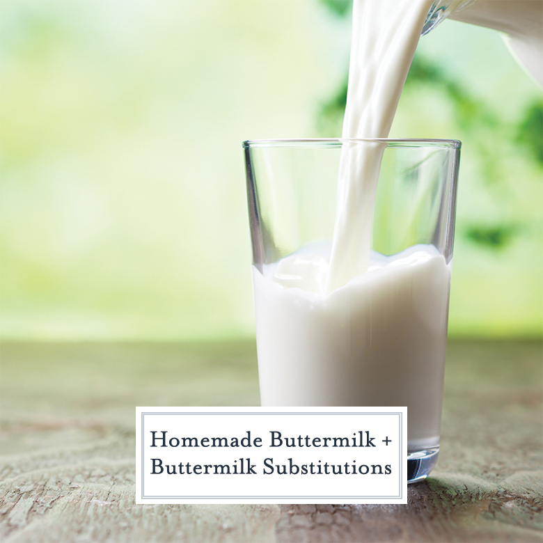 homemade buttermilk pouring into a glass with a green background 