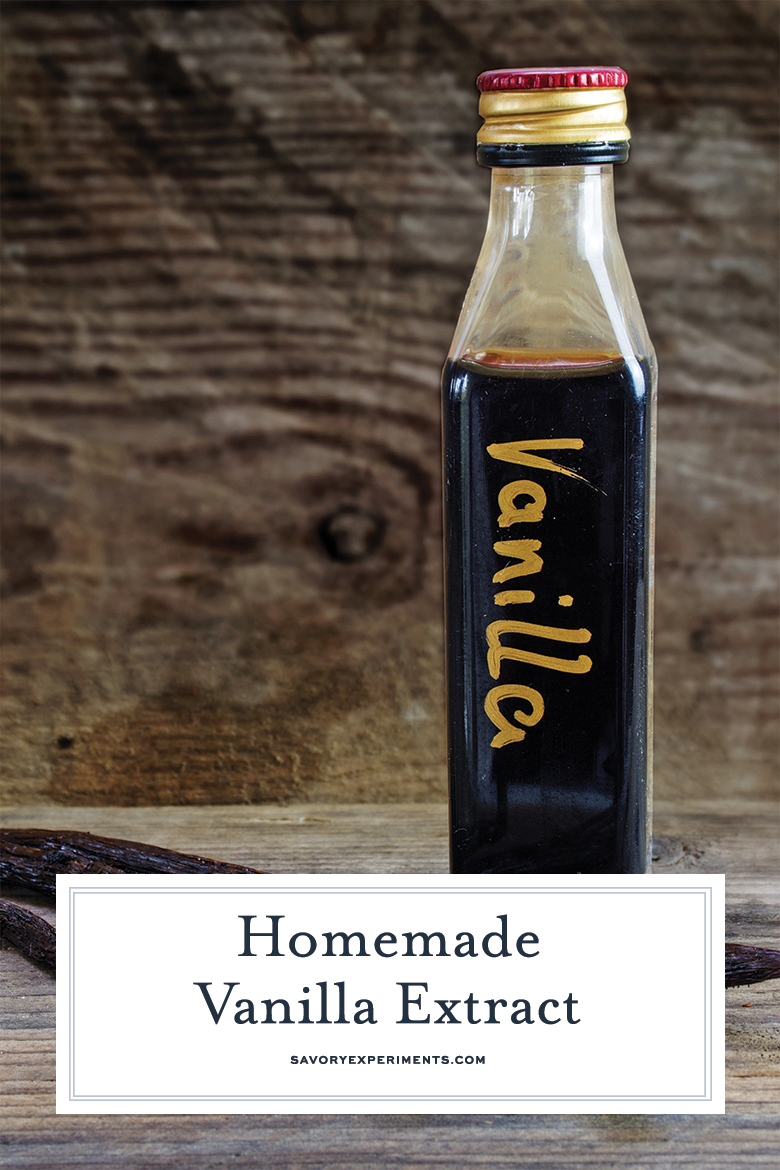 homemade vanilla extract in a glass bottle 