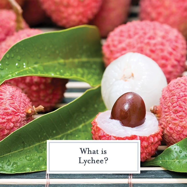 close up of halved lychee fruit 