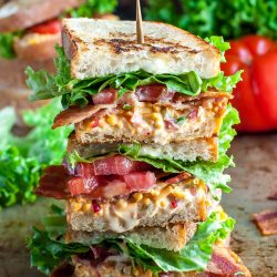 stack of pimento cheese blt sandwich