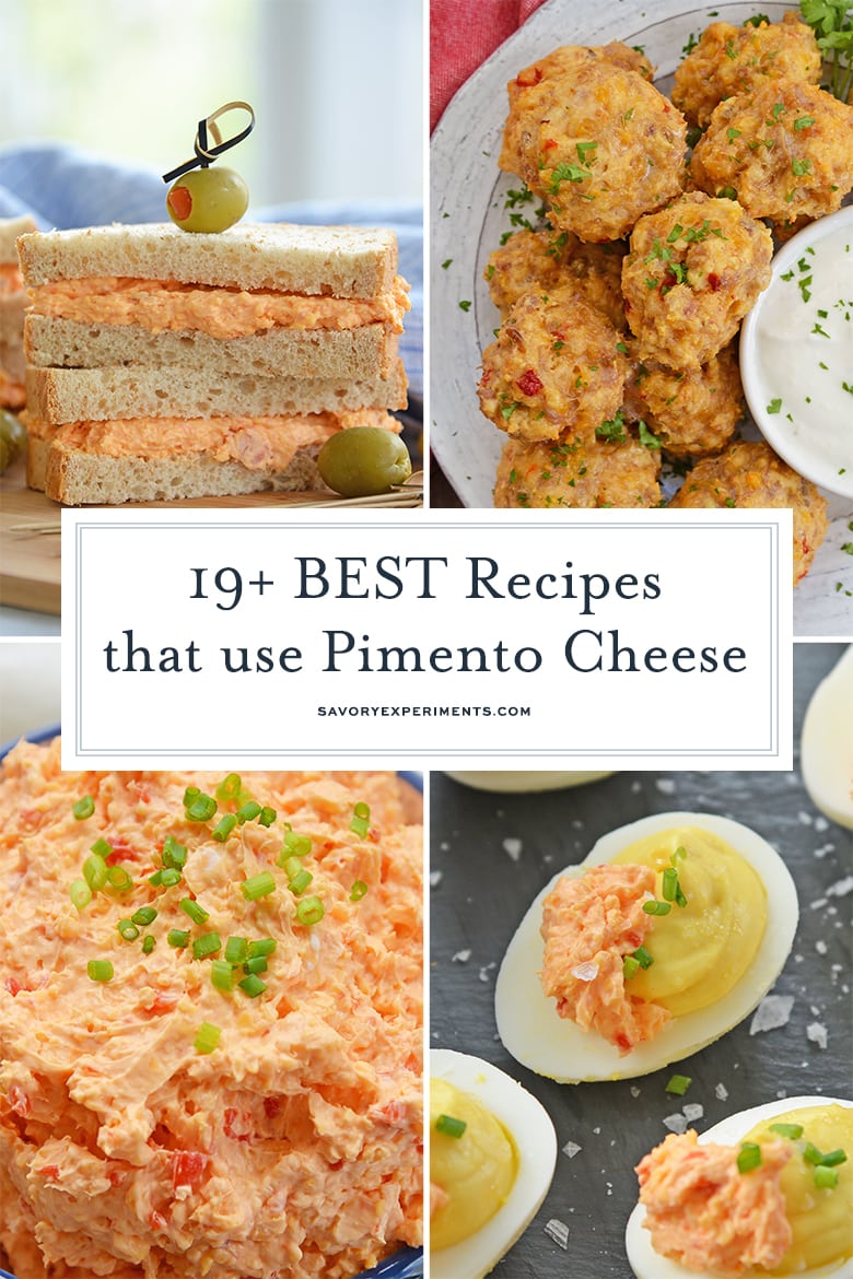 Collage of pimento cheese recipes
