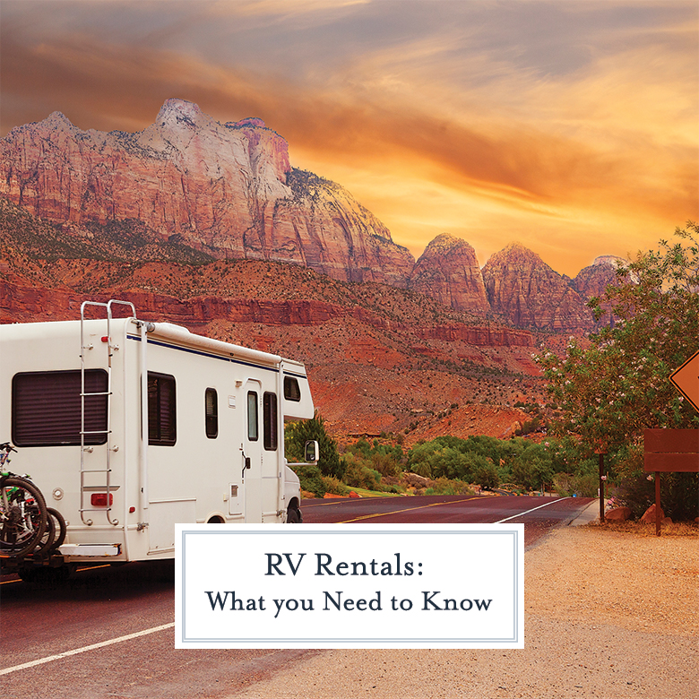 RV driving through a state park 