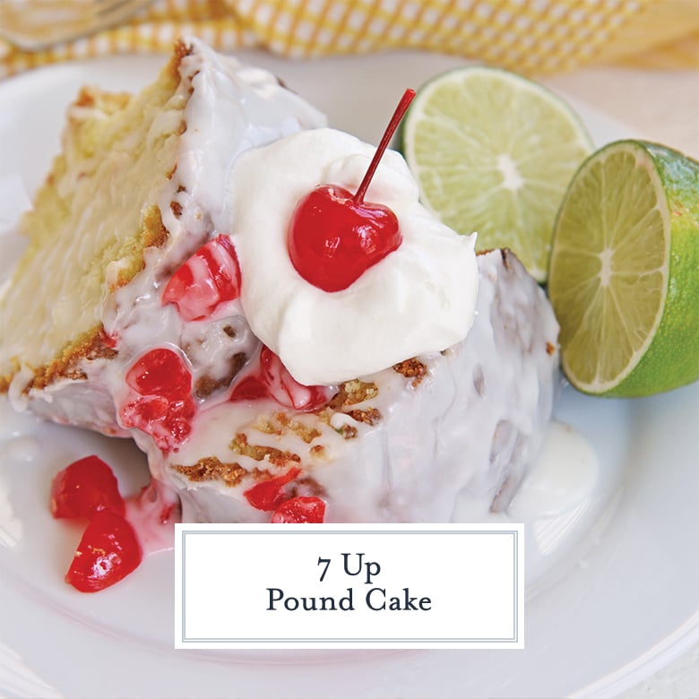 two slices of cake garnished with lime and cherries