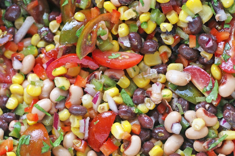 close up of texas caviar dip 