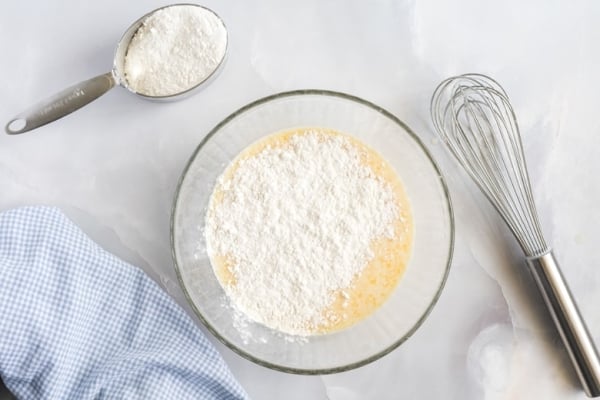 crepe batter in a mixing bowl