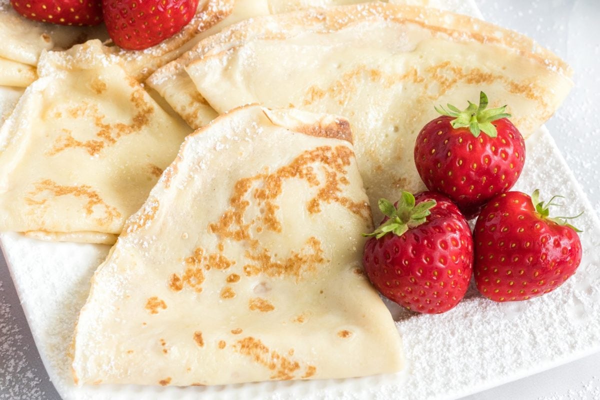 close up of folded crepe 