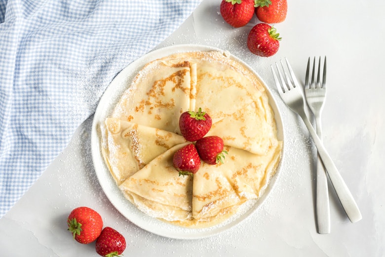 plate of plain folded crepes 