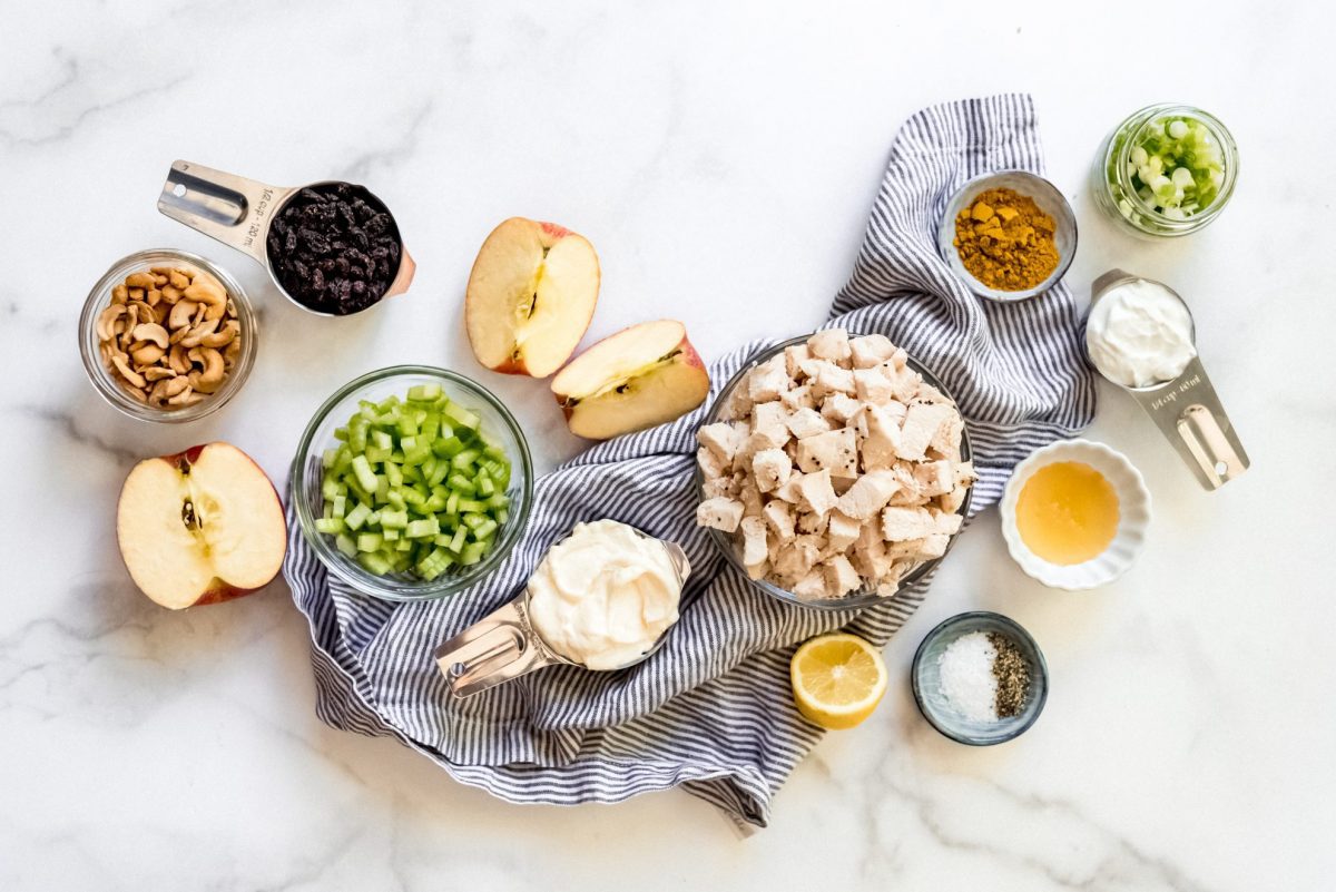 ingredients for curry chicken salad 