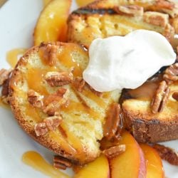 grilled pound cake on a white plate