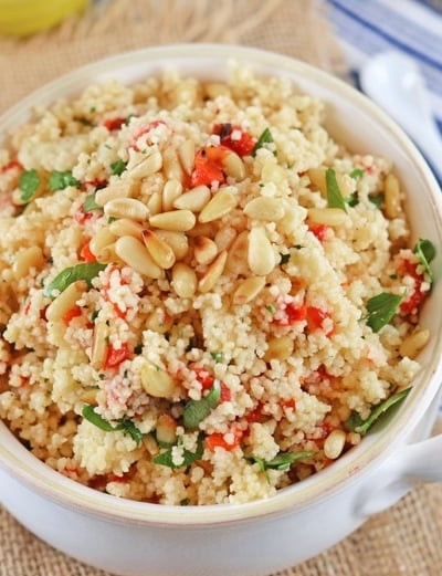 Italian couscous in a bowl