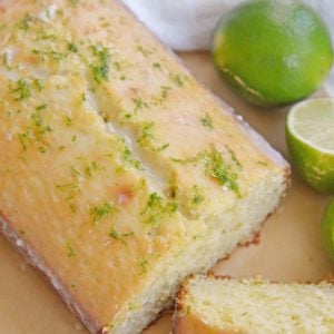 Sliced key lime pound cake