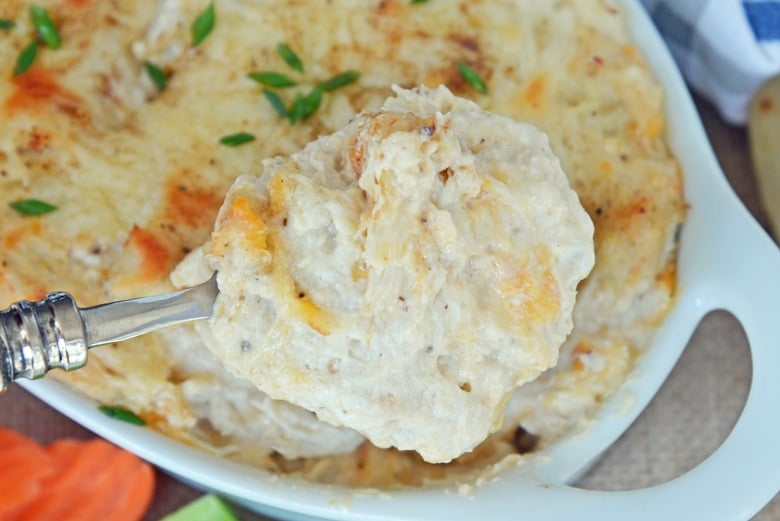 spoonful of cheesy crab dip 