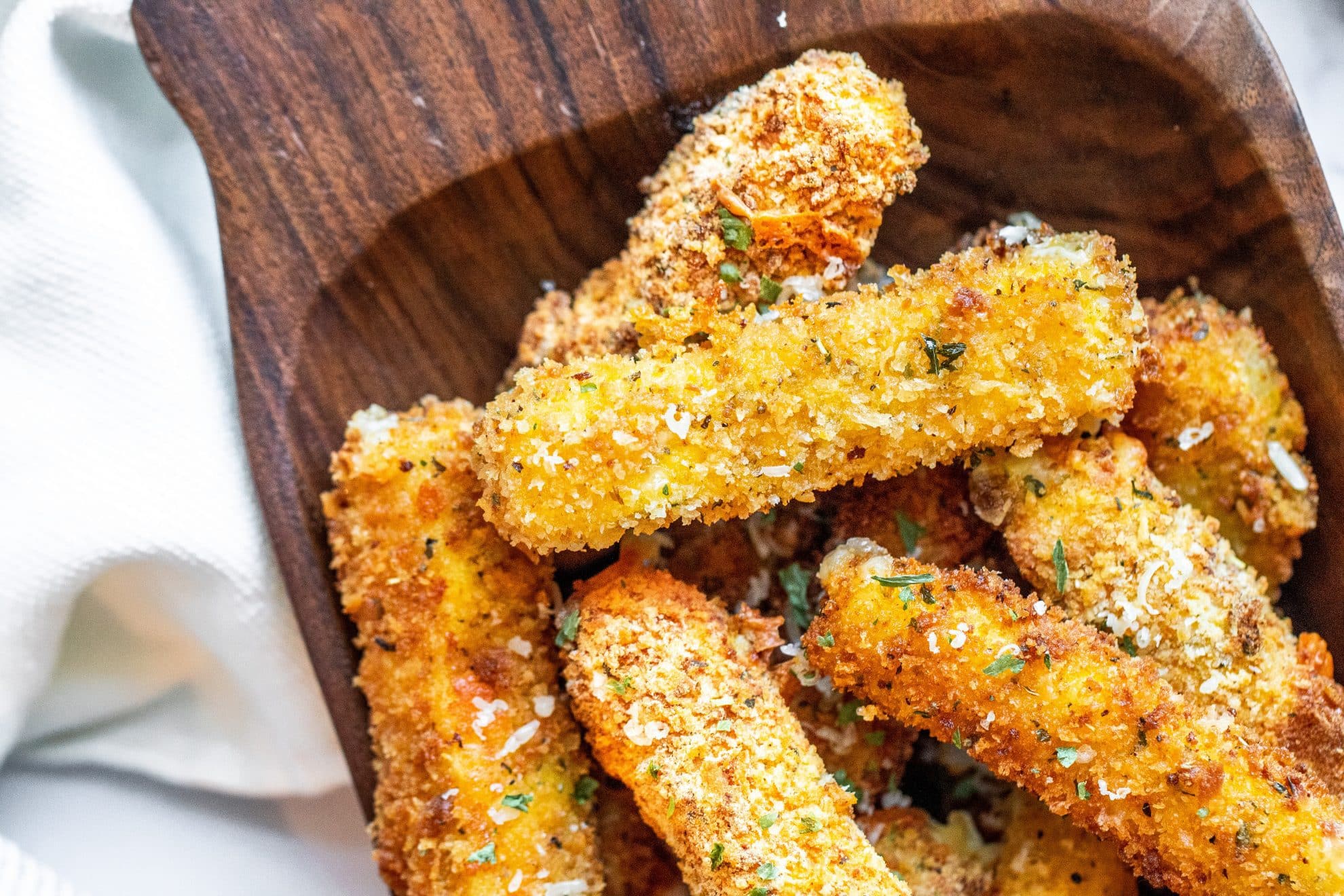 platter of fried mozzarella sticks