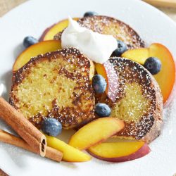 pound cake french toast with fresh fruit