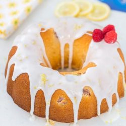 raspberry lemon bundt pound cake