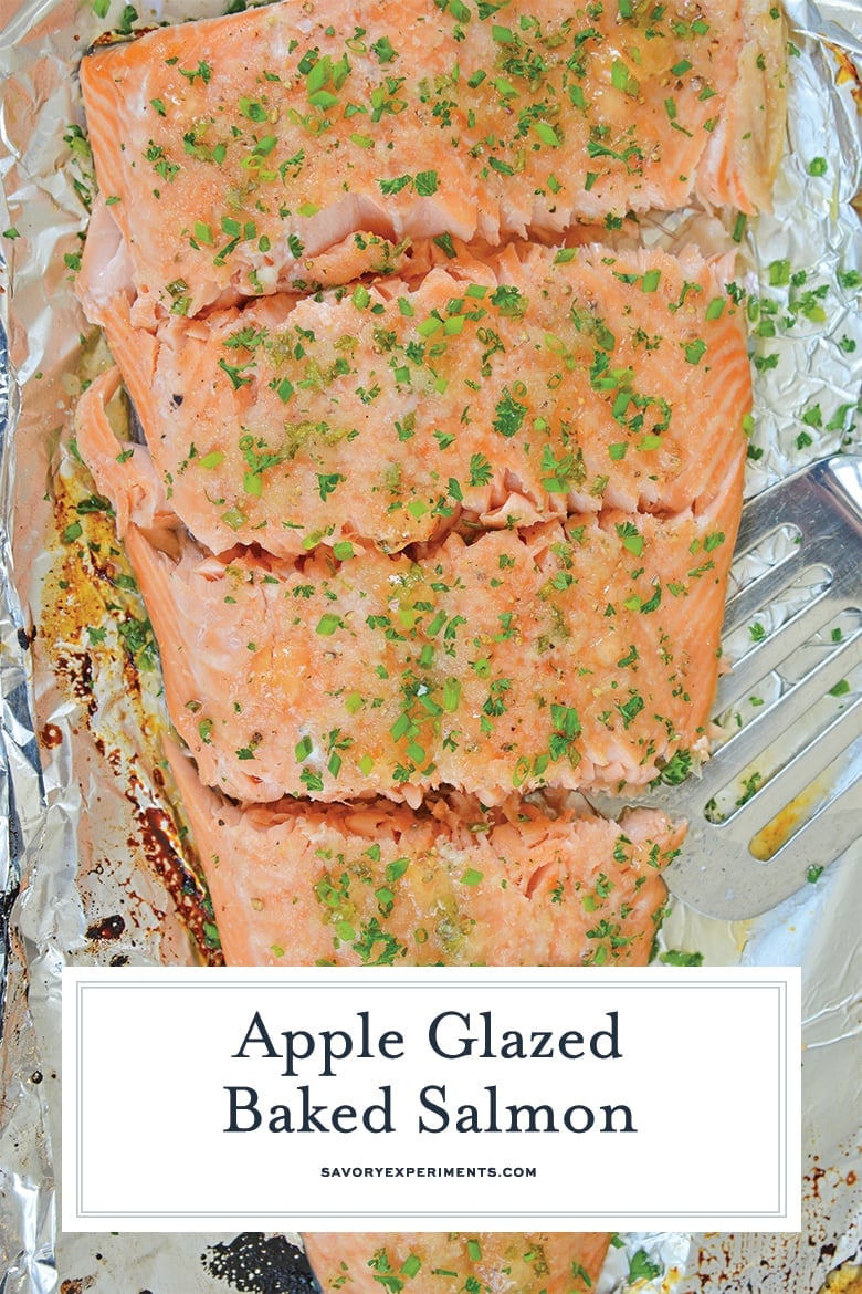 baked salmon on a baking sheet 