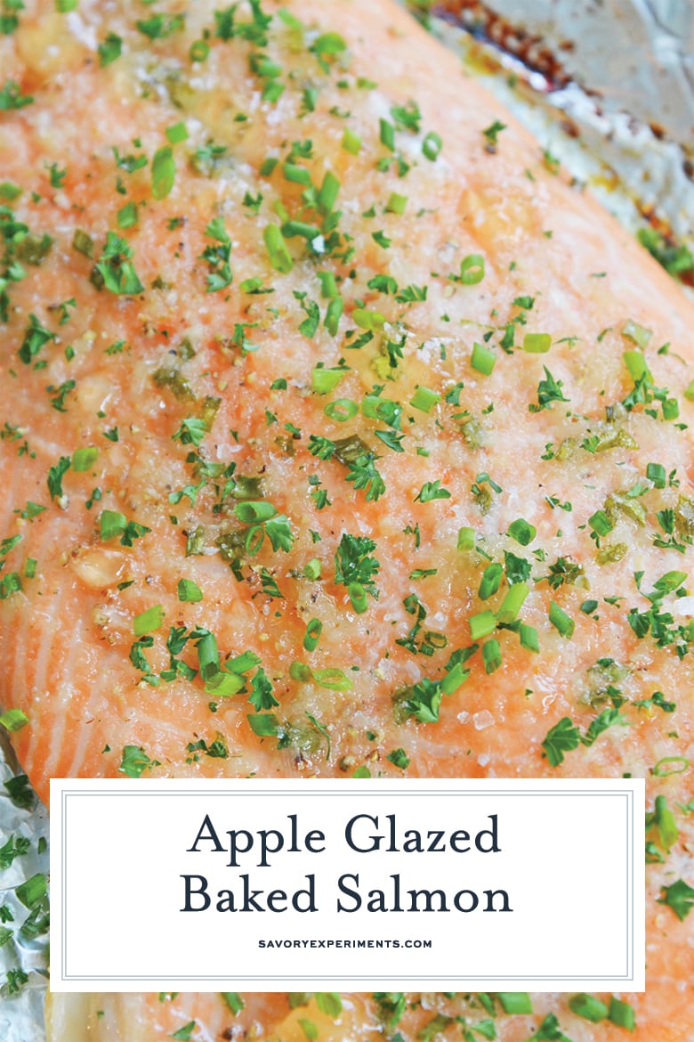 close up of glazed baked salmon 