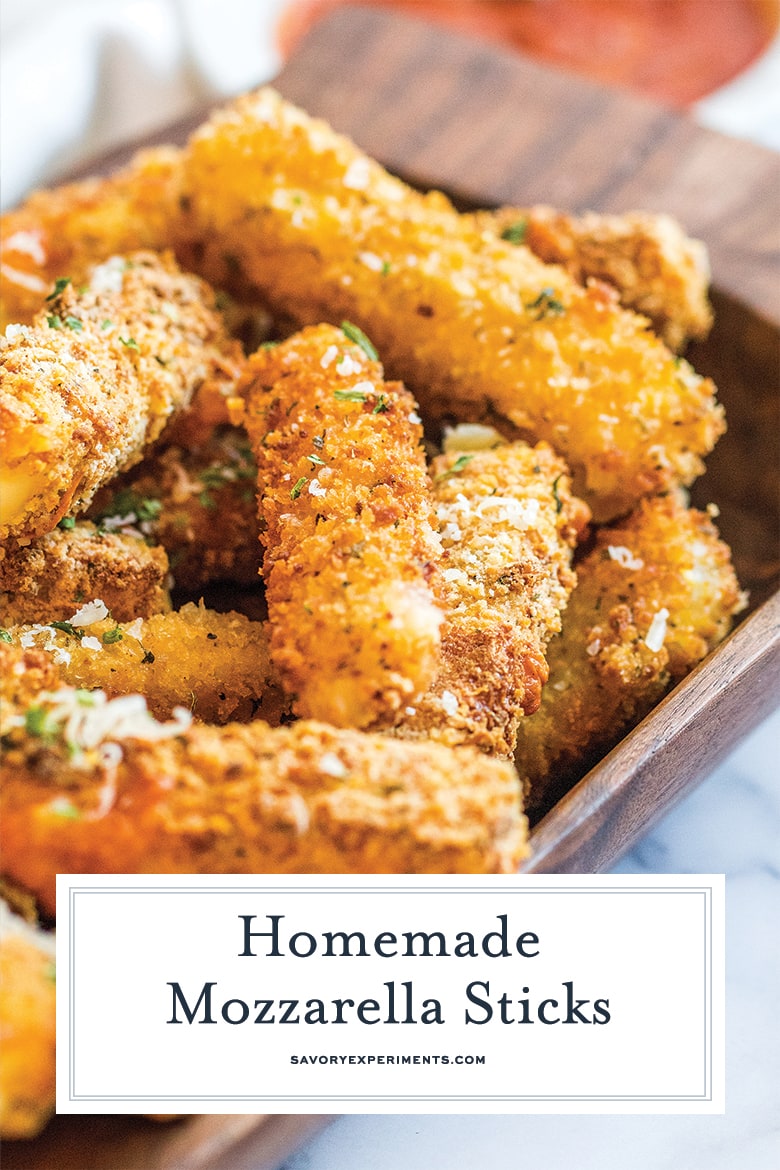 close up of fried mozzarella sticks