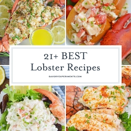 collage of lobster recipe images