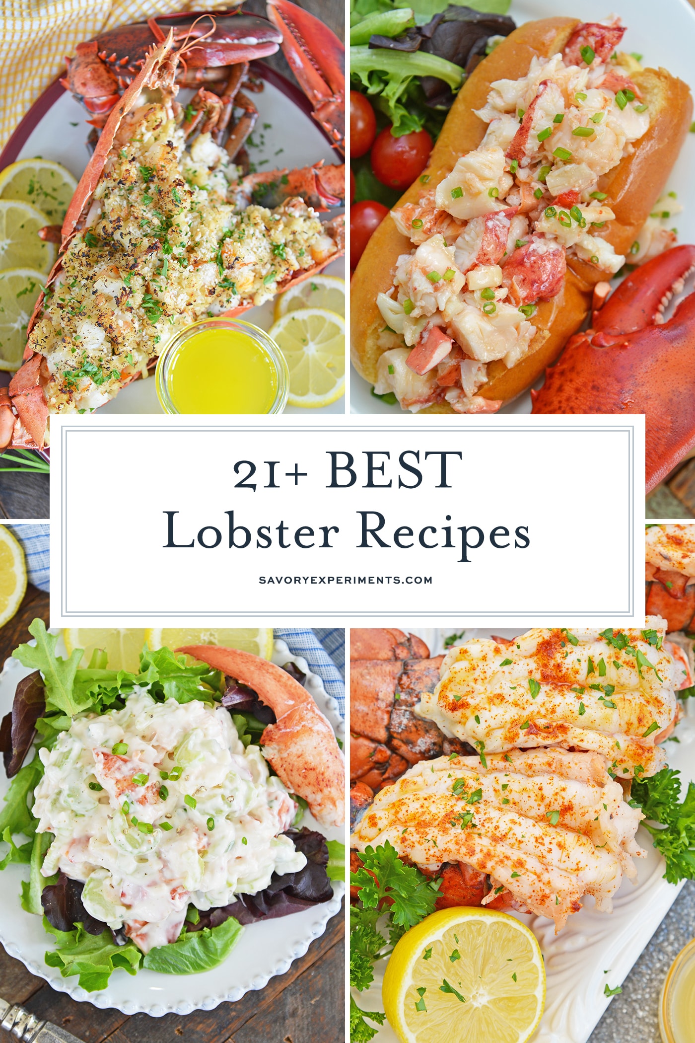 collage of lobster recipe images