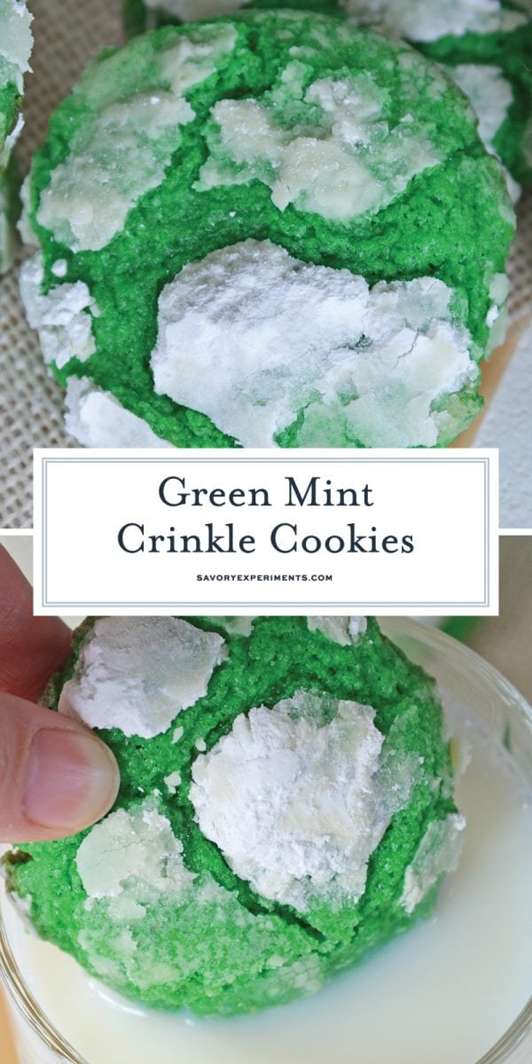 green mint crinkle cookies for pinterest 